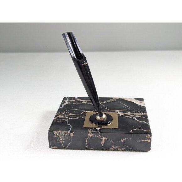 Vintage black marble Parker pen stand (with replacement pen), Home office decor, - Picture 4 of 10